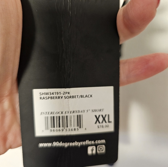 90 Degree By Reflex Interlock Everyday 5" Short Navy & Black Women's Size XXL NW - Picture 8 of 10